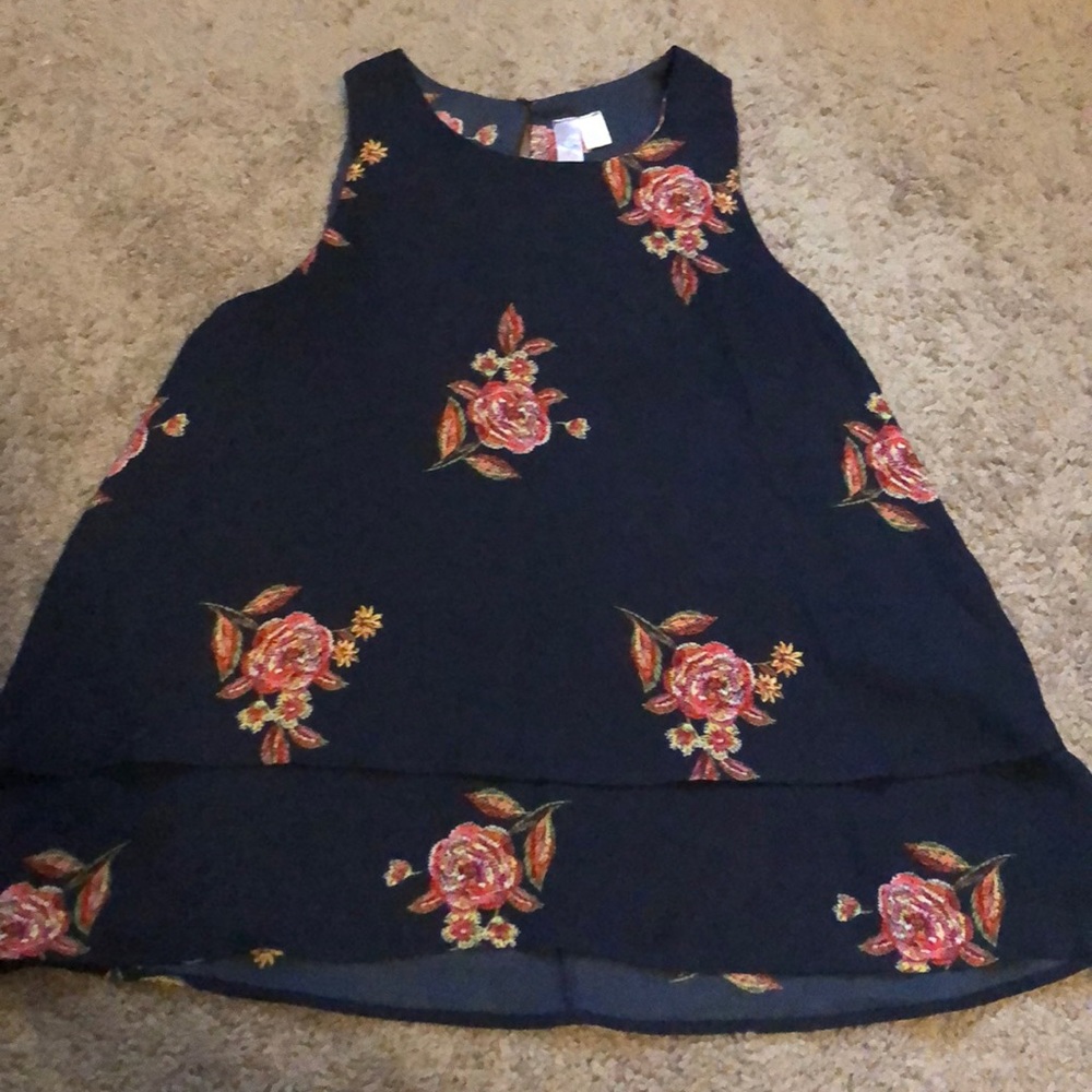 Navy floral, tank top